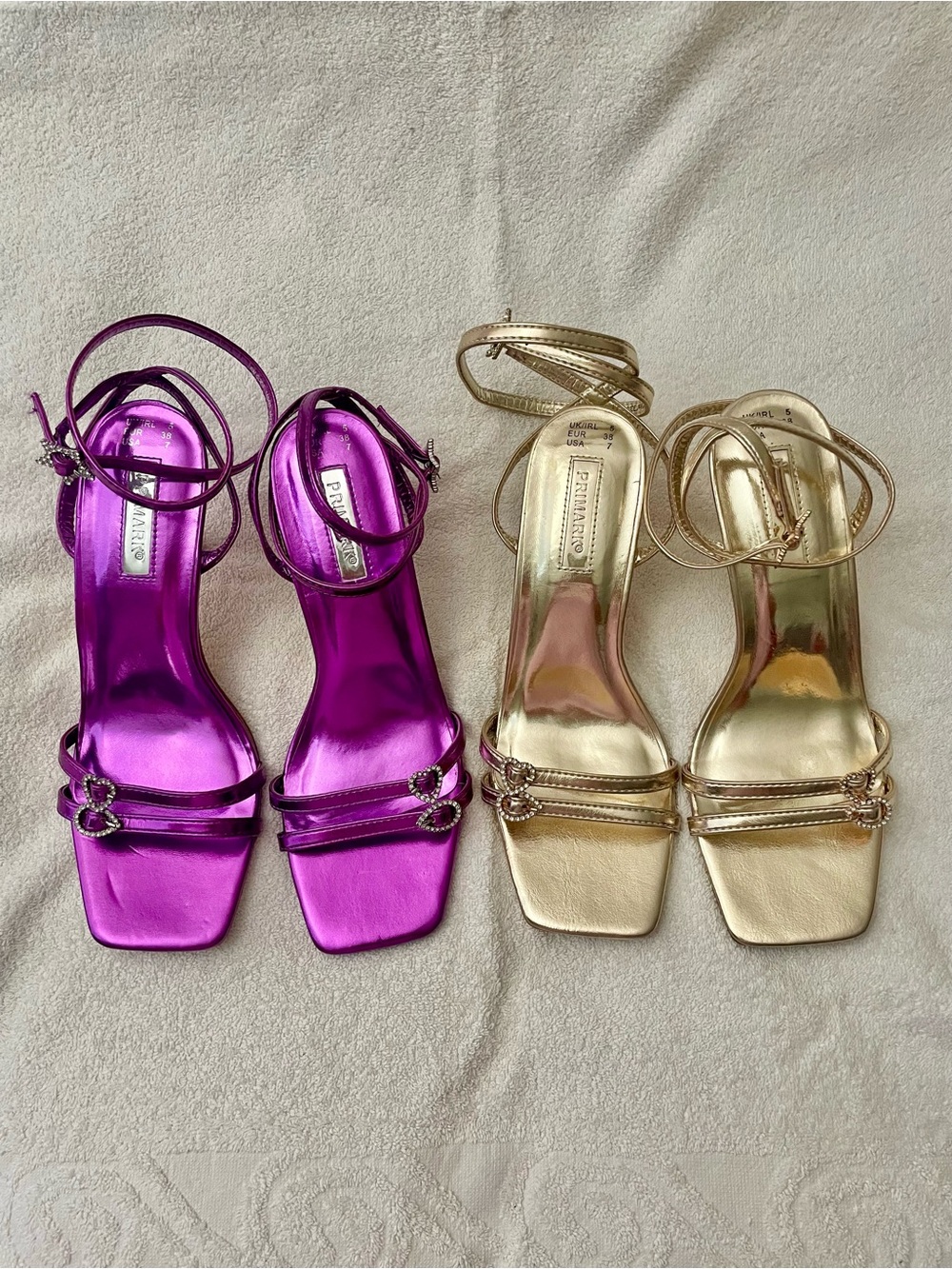 NWT 2 Pairs of Primark Metallic Heels